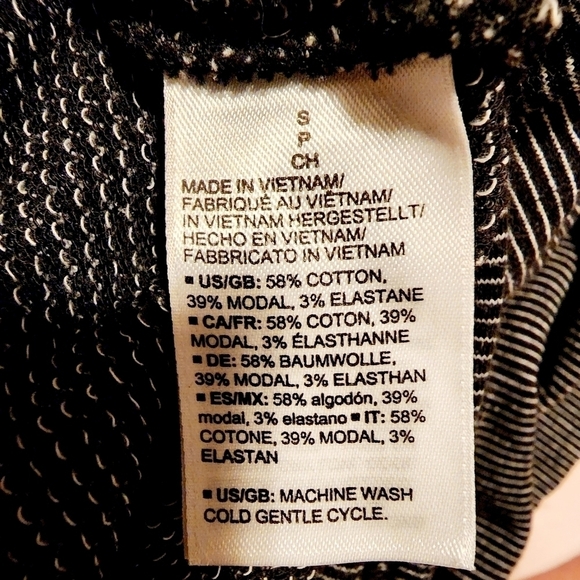 Daily Ritual Black White Stripe Crew Neck Sweater Women's Small Side Slit Tunic - Picture 7 of 8